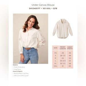 NWT Canvas Blouse Size Large